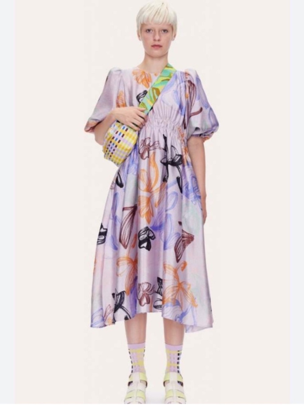 STINE GOYA ELIZABETH DRESS in Stroke Tulip Sz XL